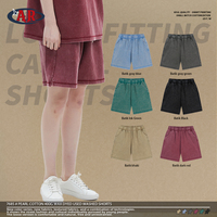 Streetwear celana ringan 400g Batik Retro, celana pendek dicuci, celana panjang untuk pria musim panas