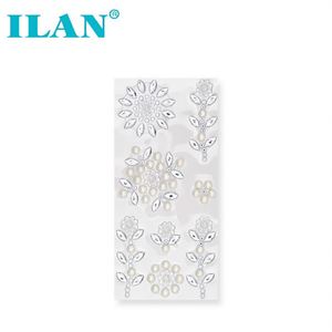 Adesivi con Strass Ilan, Design Bouquet di Fiori Bianchi 39048 - Product Image 1