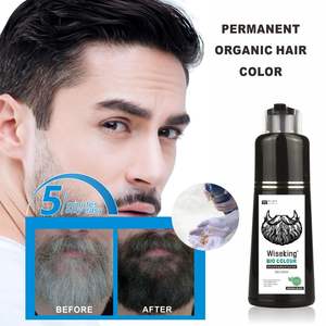 Wiseking Bio Color Beard Shampoo 200ml Color negro Beard Dye Cubre rápidamente <span class=keywords><strong>Barba</strong></span> <span class=keywords><strong>blanca</strong></span> Color negro natural No PPD Black Shampoo - Product Image 4