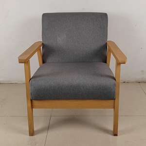 <span class=keywords><strong>Fauteuil</strong></span> en bois moderne avec dossier large et coussin en tissu pour salon, salle à manger, chambre à coucher, hôtel - Product Image 2
