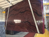 SH STONE personnalisé luxe pierre exotique granit marbre dalles rouge Fusion feu quartzite dalles pour mur fond carreaux de sol