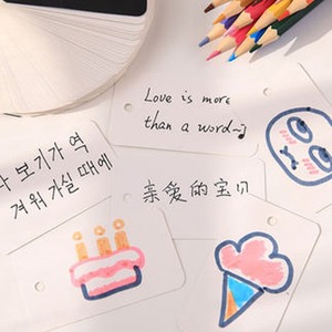 สมุดโน๊ตกระดาษการ์ดขนาดเล็กแบบพกพาพร้อมห่วงคล้องห่วงใส่การ์ดเปล่าแบบหลวมๆสำหรับท่องจำคำศัพท์ภาษาอังกฤษ - Product Image 4