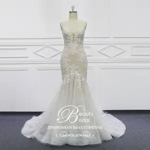 Brautkleider Braut Vestido De Novia Zivil Meerjungfrau Günstige V Ausschnitt Party Neues Brautkleid