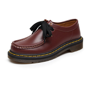 Chaussures <span class=keywords><strong>de</strong></span> <span class=keywords><strong>marche</strong></span> pour femmes tendance, basses, en cuir véritable, décontractées, rehaussantes, à bout rond, antidérapantes, grandes tailles, style universitaire - Product Image 6