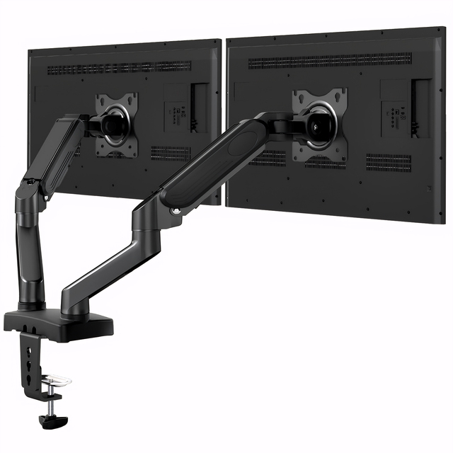 New Heavy-Duty Dual Monitor Arm Desk Mount 17"-32" Screens Independent Gas Spring Arms VESA 100X100 Dual Installation 5-Year