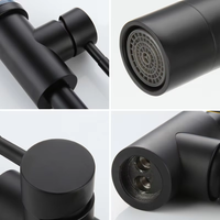 SUS304 acier inoxydable classique noir mitigeur robinet de lavabo monté sur le pont eau chaude et froide cuisine et salle de bain robinet usage domestique