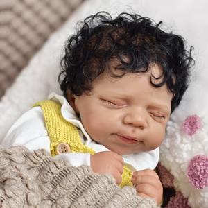 Muñeca realista de 18 pulgadas <span class=keywords><strong>con</strong></span> <span class=keywords><strong>ojos</strong></span> <span class=keywords><strong>cerrados</strong></span>, cuerpo de vinilo <span class=keywords><strong>con</strong></span> traje de tela, la más nueva muñeca recién nacida para niñas - Product Image 2