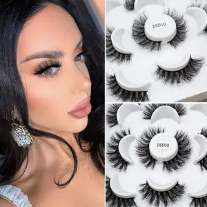 5 Pairs DSD Fluffy Faux Mink False Eyelashes Hand Made Natural Short Long Fluffy DD Curl Faux Mink Lashes Full Strip Lashes