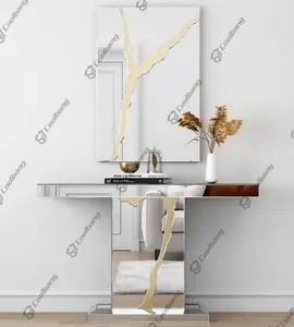 <span class=keywords><strong>Mobile</strong></span> Porta Vini di Lusso in Stile Italiano con Specchio e Effetto Craquelé, Armadietto <span class=keywords><strong>per</strong></span> Cucina con Cassetti <span class=keywords><strong>per</strong></span> Hotel - Product Image 4