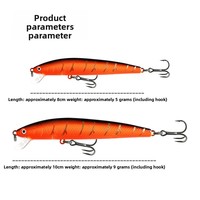 Leurre dur 9/5g Minnow longue portée avec billes sonores, flottant, en plastique, imitation réaliste pour achigan, sans hameçons