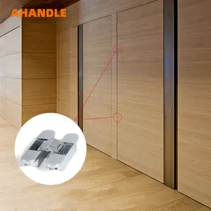 AHANDLE Modern Design Invisible Concealed Hinges Frameless Veneered Interior Door With 3D Adjustable Hidden Zinc Alloy Hinges