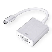 Câble adaptateur USB3.1 Type-C mâle vers VGA femelle, cordon convertisseur vidéo coaxial en PVC pour MacBook Pro, téléphone Samsung Galaxy S9