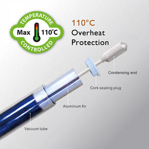 <span class=keywords><strong>Chauffe</strong></span>-<span class=keywords><strong>eau</strong></span> solaire domestique haute efficacité 200L en acier inoxydable avec collecteur à tubes sous vide et tube thermique en verre - Product Image 3