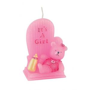 Candela Decorativa Teddy Pink H80, Graziosità Formato Pint per l'Arredamento della Tua Casa - Product Image 1