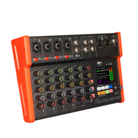 Mixer Audio 6 Kanal dengan Phantom Power 48V, BT, USB OTG, Konsol Mixing DJ, Layar 2.4" untuk Rekaman Suara Langsung
