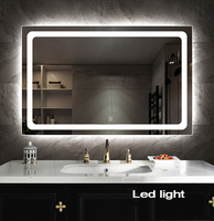 Copper Free Silver LED Bathroom Mirror 120Pcs High Brightness Light Beads Waterproof Anti Fog Wall Mounted Mirror