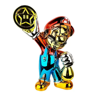 Escultura de Resina Pintada a Mano de Lujo Personalizada, Electrochapada, con Símbolo de Dólar Verde, Arte Moderno de Dibujos Animados, Decoración de Mesa para Sala de Estar