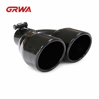 GRWA Grosir Universal SS409 Ujung Knalpot Dinding Tunggal Berlapis Cat Hitam 2.5 inci 3.5 inci 12 inci Kustom F80 M3