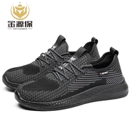 Sepatu Kerja Unisex Model Terbaru Anti-Tusuk Bernapas Bahan Suede Sol EVA Sepatu Keselamatan Kerja Pabrik