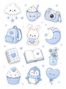 สติกเกอร์โลโก้การ์ตูนน่ารักแบบกำหนดเอง กันน้ำ ผลิตจากไวนิล PVC ตัดแบบไดคัท ตกแต่งสวยงาม ทนทาน สติกเกอร์ส่งเสริมการขายแบบกำหนดเอง - Product Image 1