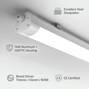 Lámpara LED Tri-Proof Impermeable de 150 cm (5 pies), 60 W, IP67, IK10, Alto Lumen, 50000 H, Resistente al Polvo, Montaje en Superficie, Iluminación Comercial para Garajes - Product Image 3
