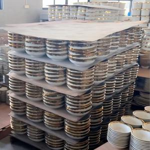 Vaisselle de luxe en céramique blanche dorée, vieux stock, prix bon marché, vendu en tonnes, emballage mixte, prix de gros, expédié de Chaozhou - Product Image 3