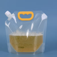 Pochettes souples verticales 1L 3L 5L avec valve verseuse pour boissons et eau – Emballage transparent pour liquides