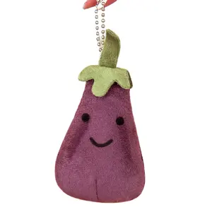 Lovely Stuffed Purple Eggplant Plush Toys 10 Cm Ornaments Pendant School Bag Keychain Christmas Tree Decorations