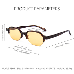Novedad Explosiva: Gafas de Sol Unisex de Alta Calidad con Lentes de Nylon y Protección UV400, Montura Cuadrada de Media Montura, Cómodas y con Diseño Irregular. - Product Image 4