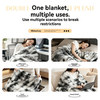 Couverture en flanelle tissée de luxe personnalisée OEM, épaisse et douce, imprimé marbré, moderne, pour lit, canapé et fauteuil