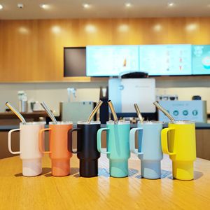 Mini Stainless Steel Tumbler 2Oz With Straw Handle Insulated Travel Cup Portable Outdoor Use - Product Image 3