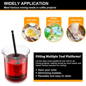 Accesorio de Taladro para Mezclar Pintura Epóxica, Mezclador de Resina para Taladro, Mezclador de Pintura para Concreto y Yeso, Mezclador Reutilizable - Product Image 3