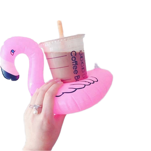 Factory Direct PVC Inflatable Flamingo Float Drink <strong>Pool</strong> Cup <strong>Holder</strong> Plastic Cooler Wine Promotions <strong>Beverage</strong> Tubs Ice Buckets - Product Image 1