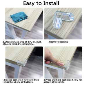 Ensemble d'autocollants de protection <span class=keywords><strong>en</strong></span> <span class=keywords><strong>PVC</strong></span> transparent <span class=keywords><strong>en</strong></span> forme de <span class=keywords><strong>L</strong></span> pour bébé, bureau à domicile, anti-collision, 4 pièces - Product Image 5