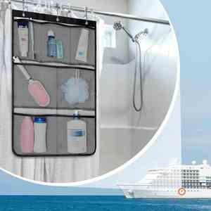 7 Pockets Hanging Shower Organizer with Quick Drying Mesh, Portable Space Saving Bathroom Organizer to Hold Soap, Shampoo - Product Image 4