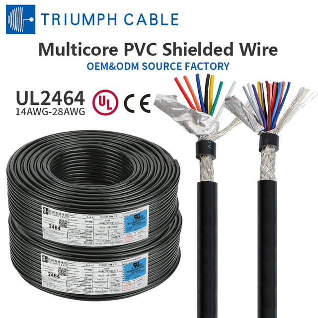 UL2464 Multi-core Shielded Cable AWG AWM Signal Control Cable 16awg 18awg 20awg 22awg 24awg 26awg Pvc Industrial Control Cable