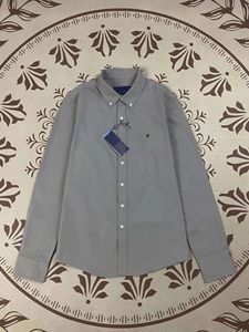 Nouvelle chemise décontractée classique brodée de <span class=keywords><strong>la</strong></span> marque Xunge 2026 en sergé anti-boulochage avec logo cheval 100 % coton pour l'été - Product Image 4