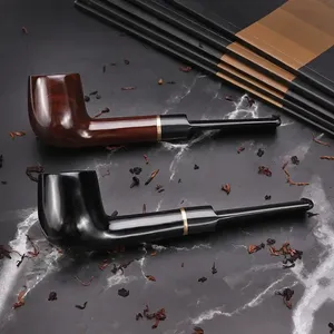 Pipa <span class=keywords><strong>de</strong></span> <span class=keywords><strong>Fumar</strong></span> <span class=keywords><strong>de</strong></span> Laca Hecha a Mano Estilo Chino con Filtro y 10 Herramientas 9mm - Product Image 1