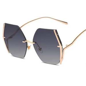 Gafas de Sol Personalizadas con Logotipo, Montura Metálica Grande, Sin Marco, Modernas y a la Moda para Mujer - Product Image 3