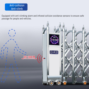 Porte rétractable automatique en acier inoxydable Qigong pour usage industriel/école, porte de sécurité électrique rétractable principale - Product Image 5