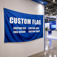 Drapeau promotionnel numérique double face imperméable en polyester 100% avec mât en acier inoxydable, 90x150cm, personnalisable - Grande Vente