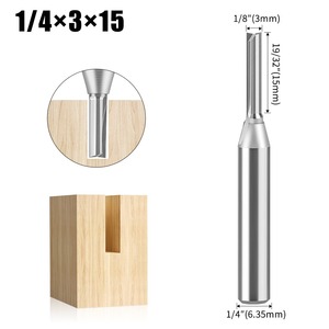 Fraise droite à 2 dents en carbure de tungstène, queue de 1/4" et 1/2 ", pour machine de gravure CNC et travail du bois - Product Image 1