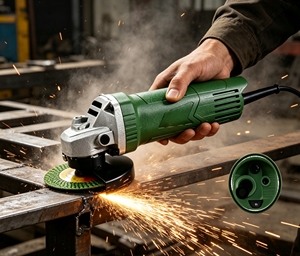 Meuleuse d'angle industrielle haute puissance 1300W G1008 avec interrupteur anti-poussière arrière, polisseuse portative à vitesse réglable - Product Image 3