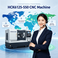 Tour CNC à banc incliné horizontal HCK6125-550, machine de tournage-fraisage CNC pour le traitement de pièces métalliques de précision