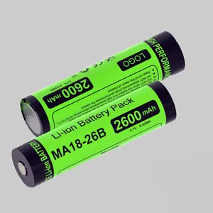 Batteria ricaricabile ad alta capacità da 2600mAh 3.7V batteria di accumulo di energia batterie al litio Lon