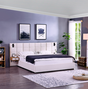 Modern Luxury King Size Wood Frame Bed <b>Set</b> Wholesale Home Furniture Adjustable for Living Room Includes Fabric Components - Product Image 2