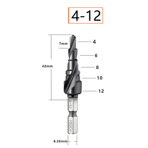 Bộ mũi khoan bước HSS M35 Cobalt 4-12/4-20/4-32mm, phủ <span class=keywords><strong>TiALN</strong></span>, rãnh xoắn/rãnh thẳng, kiểu Pagoda, dùng cho kim loại - Product Image 4