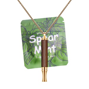 Diffuseur d'huiles essentielles en acier inoxydable plaqué or pour soulager la dépression et l'anxiété, tube diffuseur, collier anti-anxiété et anti-tabac - Product Image 1