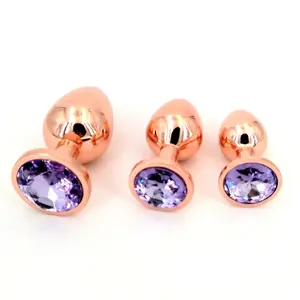 Nouveau Plug <span class=keywords><strong>Anal</strong></span> Circulaire en Métal Or Rose, Jouet Alternatif pour Adultes, Masseur de Masturbation Féminine - Product Image 1