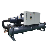 Refroidisseur d'eau à refroidissement par eau de 330 CV avec panneau de commande numérique pour les usines chimiques et les équipements de film coulé